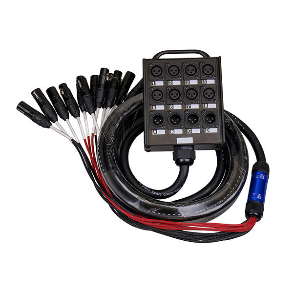 6m Multicore Cable Stage Box, 8 Send, 4 Return