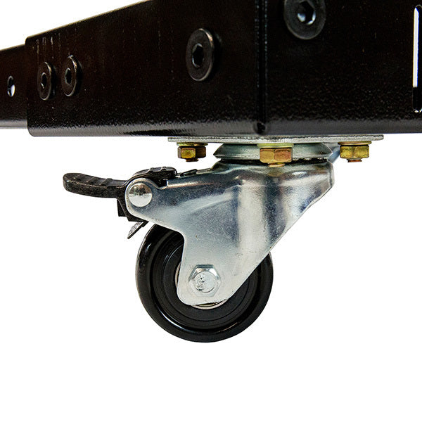 Wheels on Open Frame Comms Rack