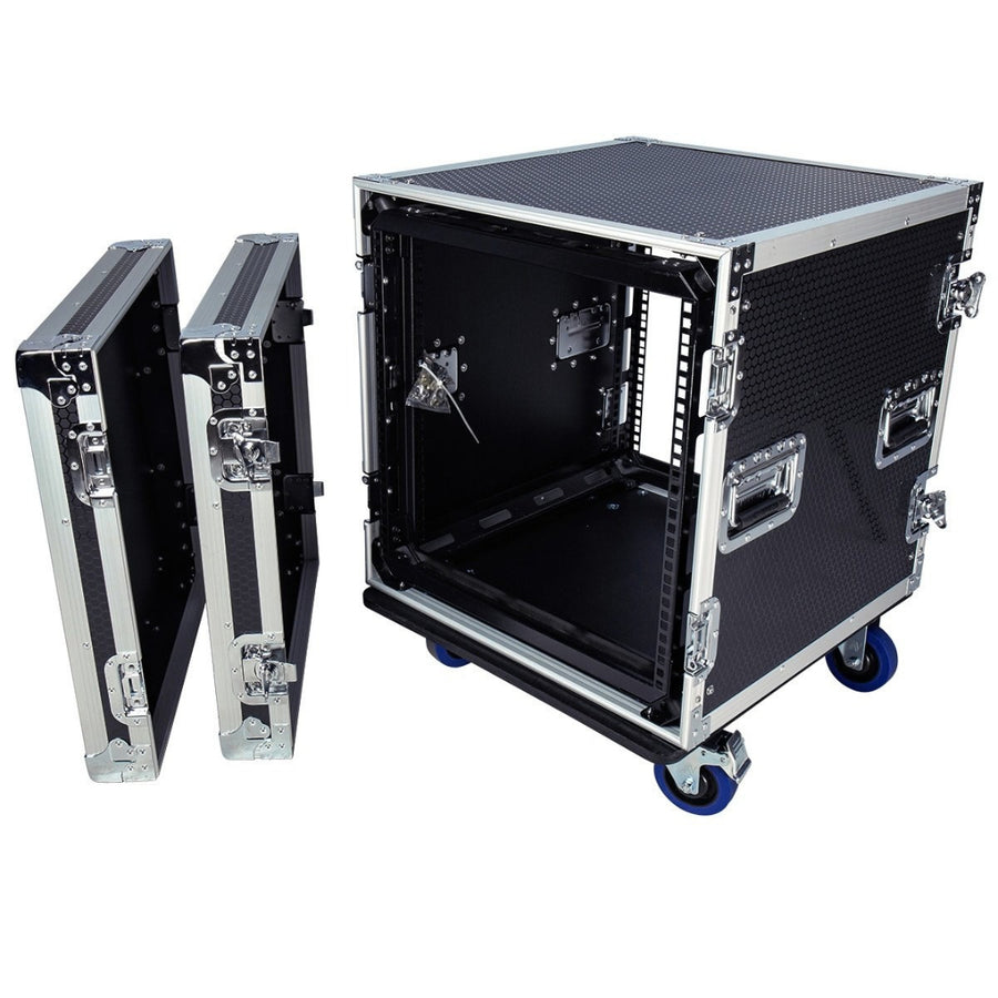 10RU Shock Rack Case with Wheels | Solid 19