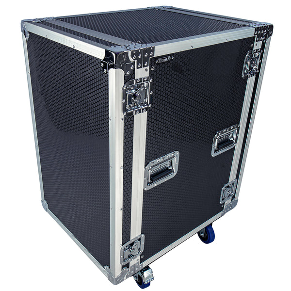 16RU Shock Rack Case with Wheels, 550mm Deep