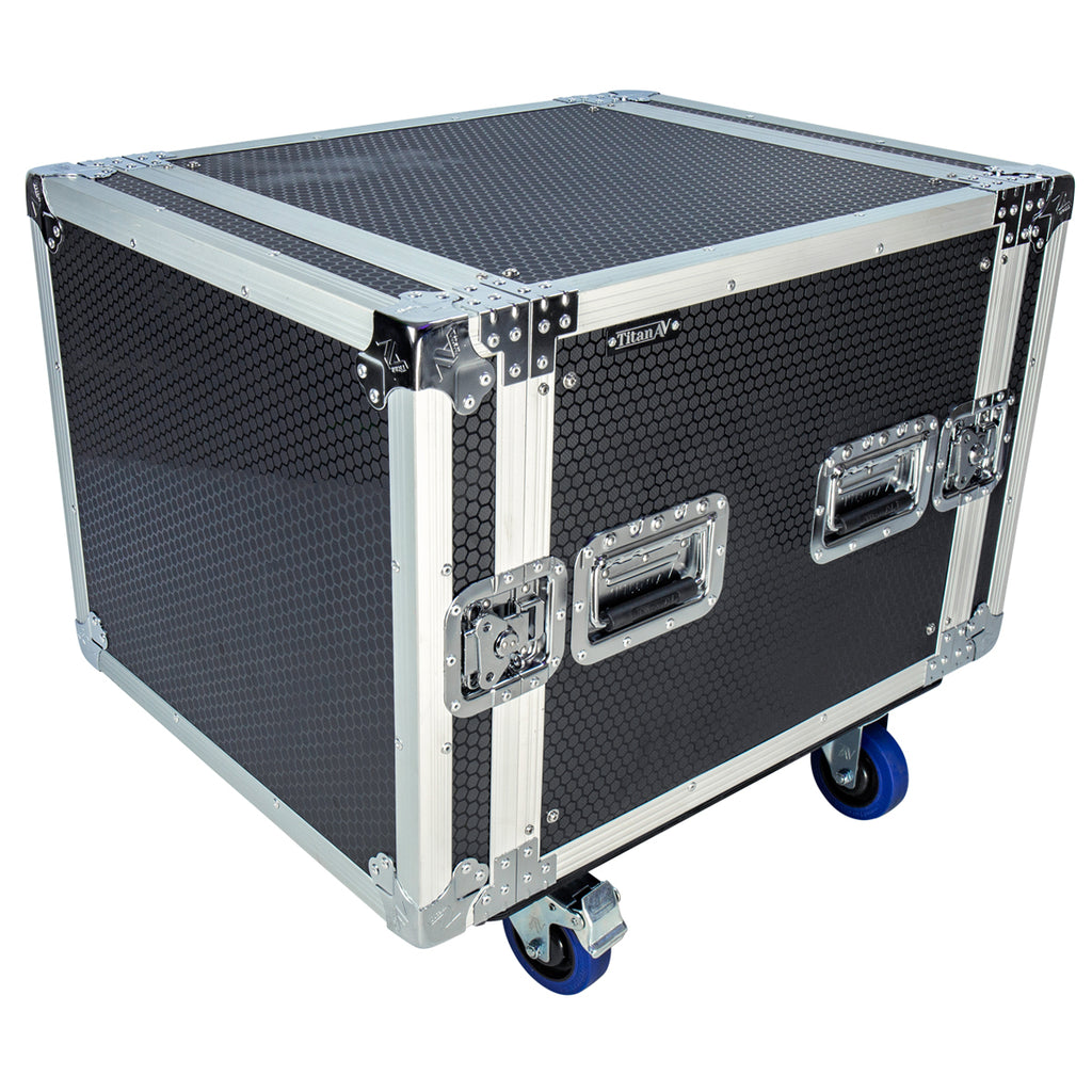 8RU Shock Rack Case with Wheels, 550mm Deep